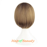 Blonde Short Straight Costume Cosplay Party Wigs for Women Men 12 Inch