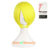 Blonde Short Straight Costume Cosplay Party Wigs for Women Men 12 Inch