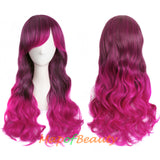 Ombre Wig Synthetic Long Curly Multi Colored Costume Party Cosplay Wigs for Women