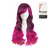 Ombre Wig Synthetic Long Curly Multi Colored Costume Party Cosplay Wigs for Women