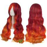 Ombre Wig Synthetic Long Curly Multi Colored Costume Party Cosplay Wigs for Women