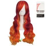 Ombre Wig Synthetic Long Curly Multi Colored Costume Party Cosplay Wigs for Women