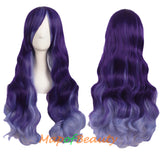 Ombre Wig Synthetic Long Curly Multi Colored Costume Party Cosplay Wigs for Women