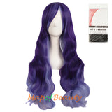 Ombre Wig Synthetic Long Curly Multi Colored Costume Party Cosplay Wigs for Women