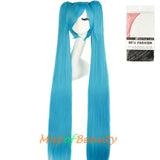 Lolita Hatsune Miku Three-piece Cosplay Wigs Ponytail Claw Clip Lovely Girls Women Long Straight Hair Heat Resistant Ginger