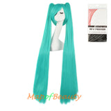 Lolita Hatsune Miku Three-piece Cosplay Wigs Ponytail Claw Clip Lovely Girls Women Long Straight Hair Heat Resistant Ginger