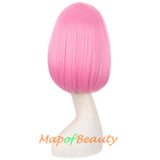Cosplay with Women Fashion Heat Resistant Unisex Short Straight Beauty Wig（Dark Pink）