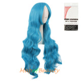 Wave Curly Wigs for Women with Bangs Long Synthetic Fiber Heat Resistant Cosplay Wig Cap