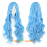 Wave Curly Wigs for Women with Bangs Long Synthetic Fiber Heat Resistant Cosplay Wig Cap