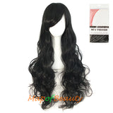 Wave Curly Wigs for Women with Bangs Long Synthetic Fiber Heat Resistant Cosplay Wig Cap