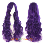 Wave Curly Wigs for Women with Bangs Long Synthetic Fiber Heat Resistant Cosplay Wig Cap