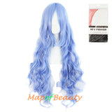 Wave Curly Wigs for Women with Bangs Long Synthetic Fiber Heat Resistant Cosplay Wig Cap