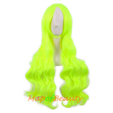 Wave Curly Wigs for Women with Bangs Long Synthetic Fiber Heat Resistant Cosplay Wig Cap