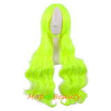 Wave Curly Wigs for Women with Bangs Long Synthetic Fiber Heat Resistant Cosplay Wig Cap