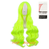 Wave Curly Wigs for Women with Bangs Long Synthetic Fiber Heat Resistant Cosplay Wig Cap