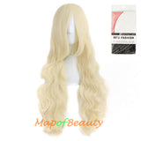 Wave Curly Wigs for Women with Bangs Long Synthetic Fiber Heat Resistant Cosplay Wig Cap