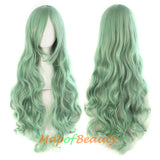 Wave Curly Wigs for Women with Bangs Long Synthetic Fiber Heat Resistant Cosplay Wig Cap