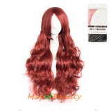 Wave Curly Wigs for Women with Bangs Long Synthetic Fiber Heat Resistant Cosplay Wig Cap