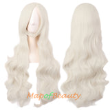 Wave Curly Wigs for Women with Bangs Long Synthetic Fiber Heat Resistant Cosplay Wig Cap