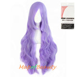 Wave Curly Wigs for Women with Bangs Long Synthetic Fiber Heat Resistant Cosplay Wig Cap