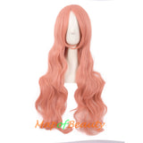 Wave Curly Wigs for Women with Bangs Long Synthetic Fiber Heat Resistant Cosplay Wig Cap
