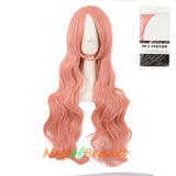 Wave Curly Wigs for Women with Bangs Long Synthetic Fiber Heat Resistant Cosplay Wig Cap