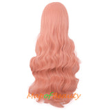 Wave Curly Wigs for Women with Bangs Long Synthetic Fiber Heat Resistant Cosplay Wig Cap