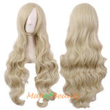 Wave Curly Wigs for Women with Bangs Long Synthetic Fiber Heat Resistant Cosplay Wig Cap