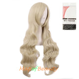 Wave Curly Wigs for Women with Bangs Long Synthetic Fiber Heat Resistant Cosplay Wig Cap