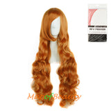 Wave Curly Wigs for Women with Bangs Long Synthetic Fiber Heat Resistant Cosplay Wig Cap