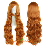 Wave Curly Wigs for Women with Bangs Long Synthetic Fiber Heat Resistant Cosplay Wig Cap