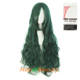 Wave Curly Wigs for Women with Bangs Long Synthetic Fiber Heat Resistant Cosplay Wig Cap