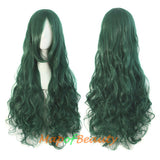 Wave Curly Wigs for Women with Bangs Long Synthetic Fiber Heat Resistant Cosplay Wig Cap