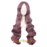 Wave Curly Wigs for Women with Bangs Long Synthetic Fiber Heat Resistant Cosplay Wig Cap