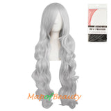 Wave Curly Wigs for Women with Bangs Long Synthetic Fiber Heat Resistant Cosplay Wig Cap