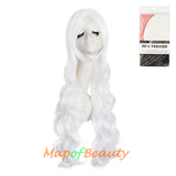 Wave Curly Wigs for Women with Bangs Long Synthetic Fiber Heat Resistant Cosplay Wig Cap