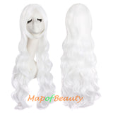 Wave Curly Wigs for Women with Bangs Long Synthetic Fiber Heat Resistant Cosplay Wig Cap