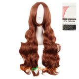 Wave Curly Wigs for Women with Bangs Long Synthetic Fiber Heat Resistant Cosplay Wig Cap