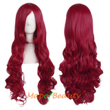 Wave Curly Wigs for Women with Bangs Long Synthetic Fiber Heat Resistant Cosplay Wig Cap