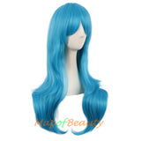 Side Bangs Natural Volume Long Curly Costume Cosplay Wigs