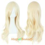 Side Bangs Natural Volume Long Curly Costume Cosplay Wigs