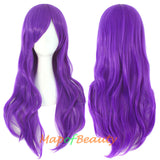 Side Bangs Natural Volume Long Curly Costume Cosplay Wigs