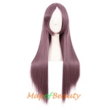 Natural Straight Wigs for Black Women Heat Resistant Synthetic Fiber Daily Use 31 Inch Medium Length Cosplay Wigs