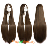 Multicolor Long Straight Party For Women 40 inch Synthetic Hair Replacement Wig