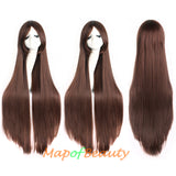 Multicolor Long Straight Party For Women 40 inch Synthetic Hair Replacement Wig