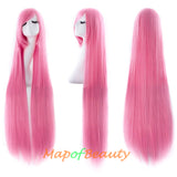 Multicolor Long Straight Party For Women 40 inch Synthetic Hair Replacement Wig