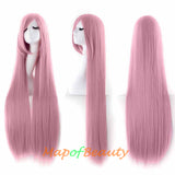 Multicolor Long Straight Party For Women 40 inch Synthetic Hair Replacement Wig