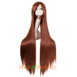 Multicolor Long Straight Party For Women 40 inch Synthetic Hair Replacement Wig