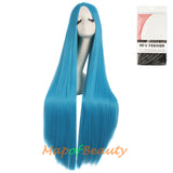 Cosplay Costume Anime Carve Bangs Long Straight Wigs High-temperature Fiber 40 Inch Wig