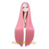 Cosplay Costume Anime Carve Bangs Long Straight Wigs High-temperature Fiber 40 Inch Wig